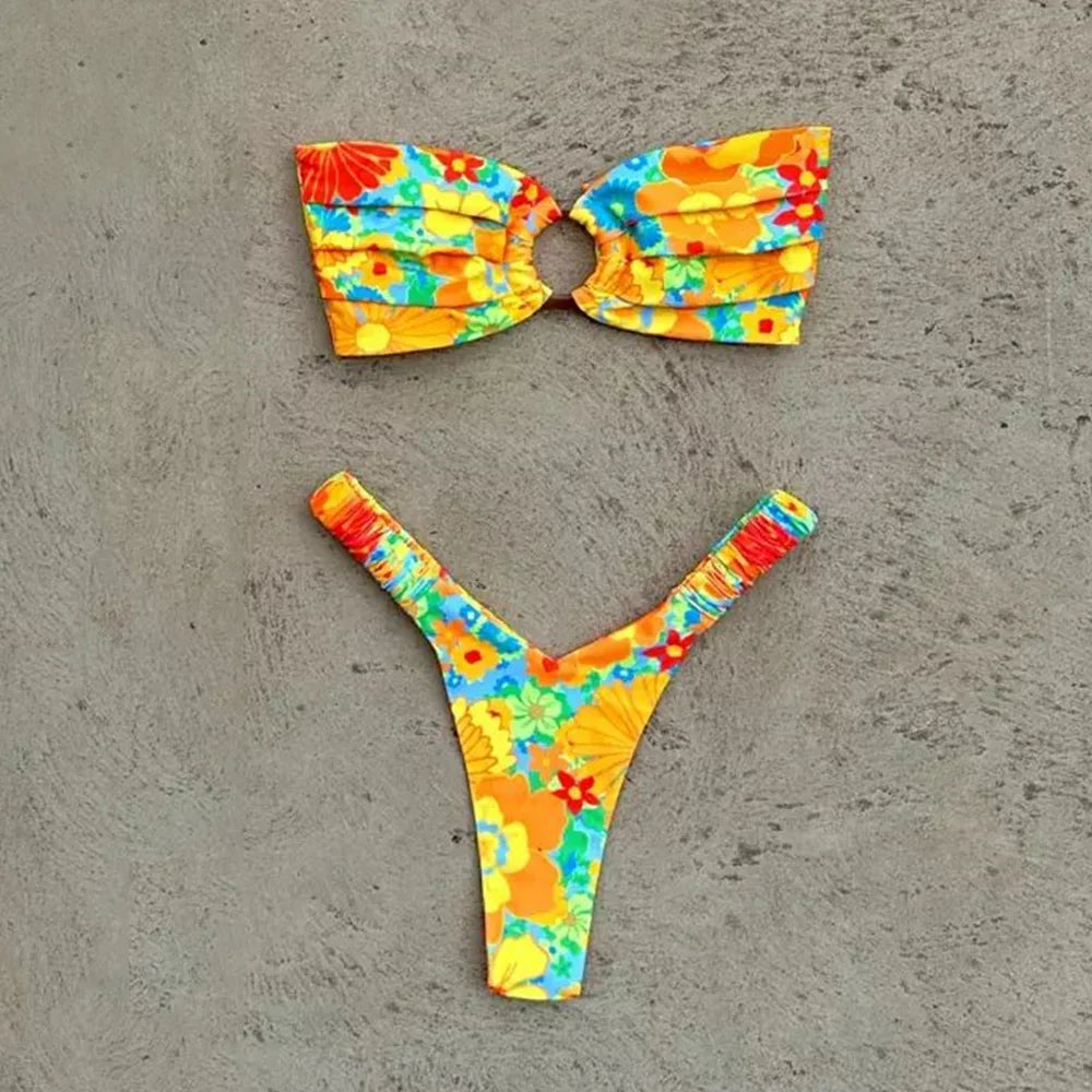 Micro Bikini Push Up Mujer 2025 | Brasileño Tanga Estampado Sexy