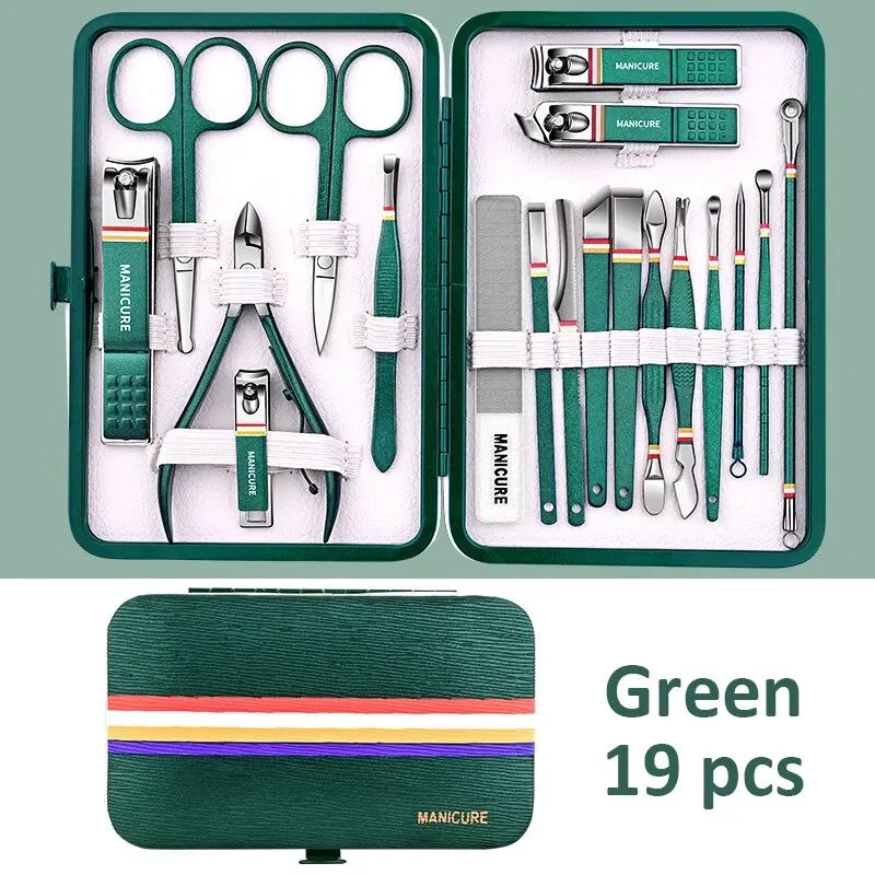 Set de Manicure y Pedicure Portátil 6-18 Piezas Ouriner | Kit de Cuidado Personal con Tijeras de Cejas y Cortauñas