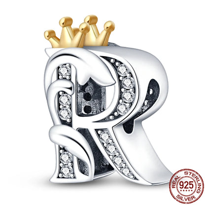 Charm letra A-Z en plata 925 – Abalorio inicial alfabeto para pulseras o collares tipo Pandora, joyería personalizada mujer