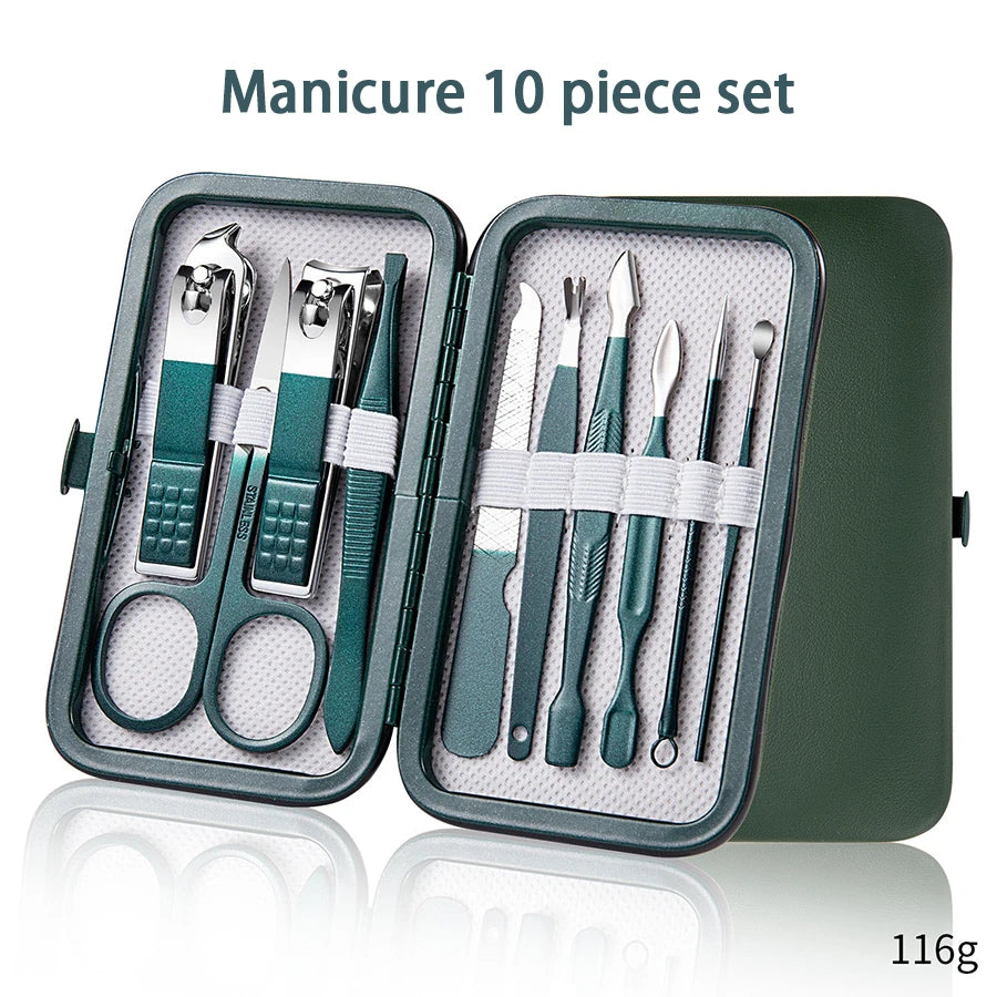 Set de Manicure y Pedicure Portátil 6-18 Piezas Ouriner | Kit de Cuidado Personal con Tijeras de Cejas y Cortauñas