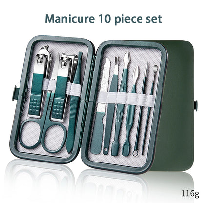 Set de Manicure y Pedicure Portátil 6-18 Piezas Ouriner | Kit de Cuidado Personal con Tijeras de Cejas y Cortauñas