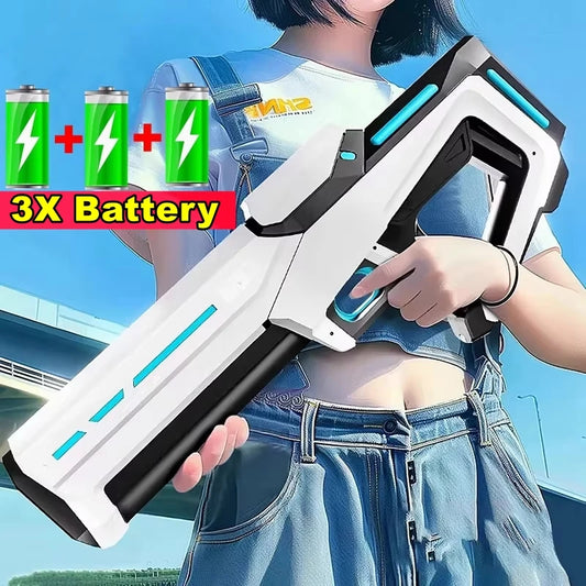 Pistola de Agua Eléctrica Potente – Juguete Automático para Niños y Adultos | Diversión de Verano Playa y Piscina