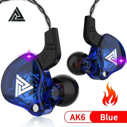 Auriculares In-Ear QKZ AK6 Originales | 6 Unidades Dinámicas con Micrófono, Sonido HIFI Estéreo y Subwoofer Deportivo