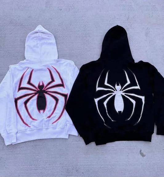 Sudadera Spider Hoodie Unisex con Cierre Completo – Chaqueta Oversize Streetwear Harajuku Punk Gótica Y2K