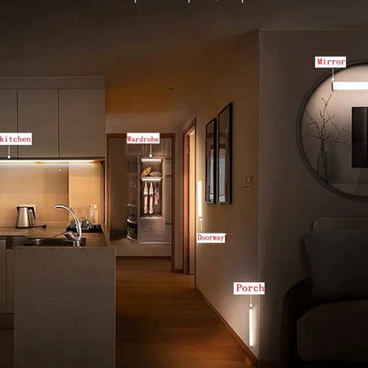 LED Motion Sensor Light Recargable Tipo C | Luz Nocturna Inalámbrica para Armario, Escalera, Cocina y Dormitorio