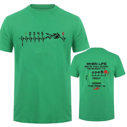 Camiseta Hombre 2025 | Oversize Motociclista con Estampado “Heartbeat”