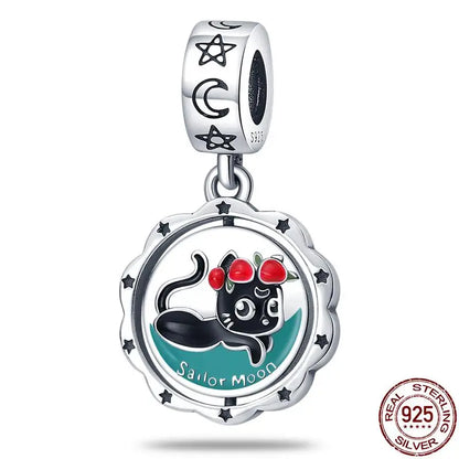 Charm camaleón y luciérnaga en plata 925 – Dije animal brillante, compatible Pandora, pulsera y collar mujer