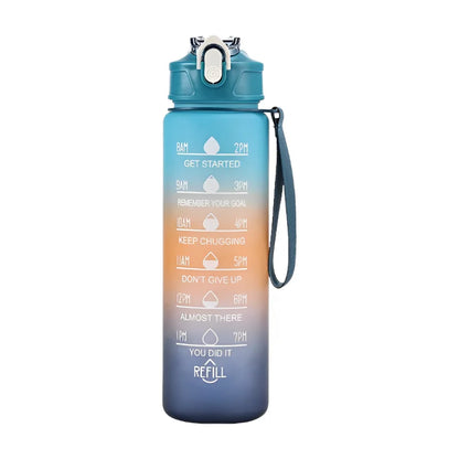 Botella Deportiva de Agua 800ML – Botella Plástica con Escala, Antifugas, Portátil y Reutilizable para Gimnasio, Viaje y Outdoor