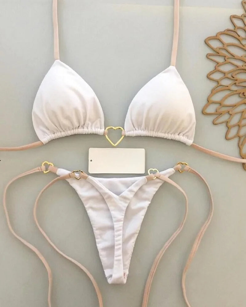 Bikini Sexy Mujer Halter | Set de Baño 2 Piezas Triángulo Tanga Brasileño RUOTONSEPT