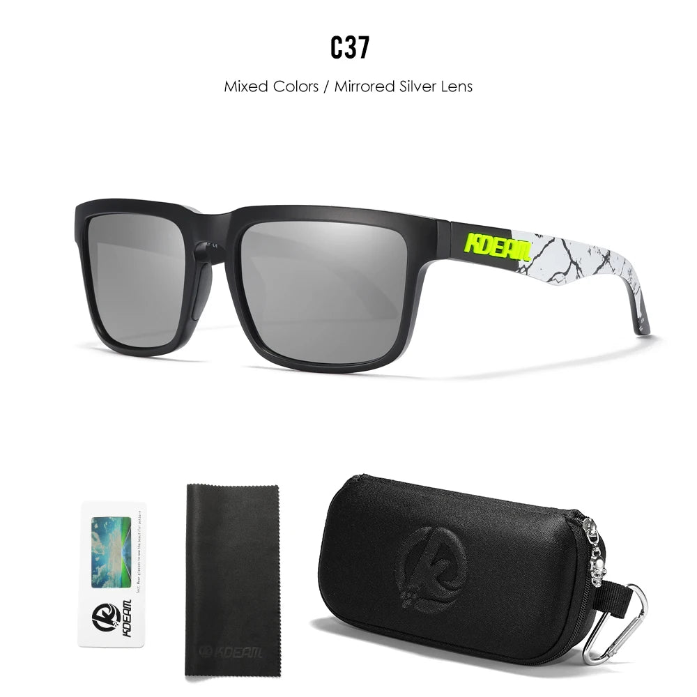 Gafas de Sol Polarizadas KDEAM Unisex | Diseño Cuadrado Casual con Estuche Rígido