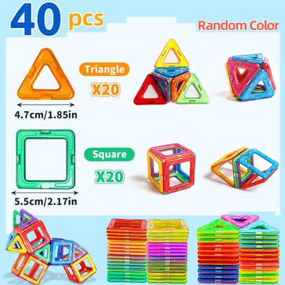 Bloques de Construcción Magnéticos STEM | Juguetes Educativos de Imanes para Niños