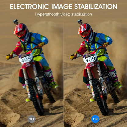 Action Camera 5K/4K con Estabilizador Electrónico | Cámara Deportiva WiFi para Bicicleta, Casco y Deportes Extremos