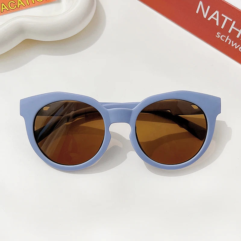 Gafas de Sol Vintage Redondas para Niños | Protección UV400 Acrílico Frosted