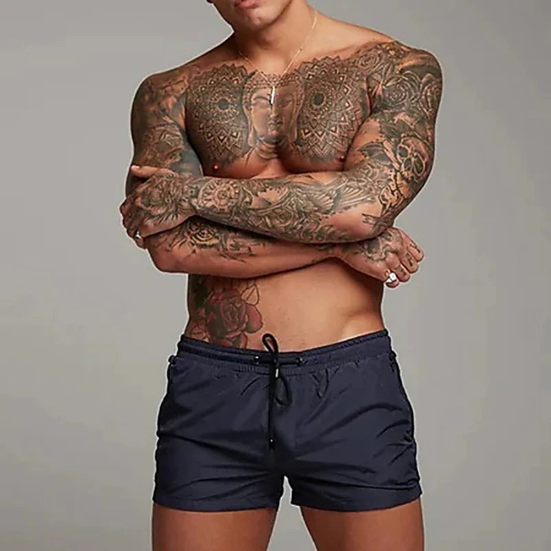 Bañador Hombre con Bolsillos Cremallera | Shorts Playa Secado Rápido con Malla – Swimwear Verano