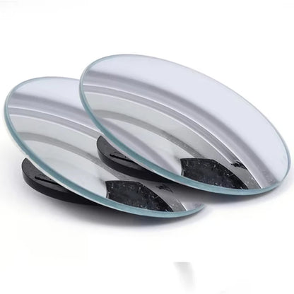 2pcs convex mounted auxiliary rear-view mirror 360 degree rotation wide-angle round frame blind spot accessory