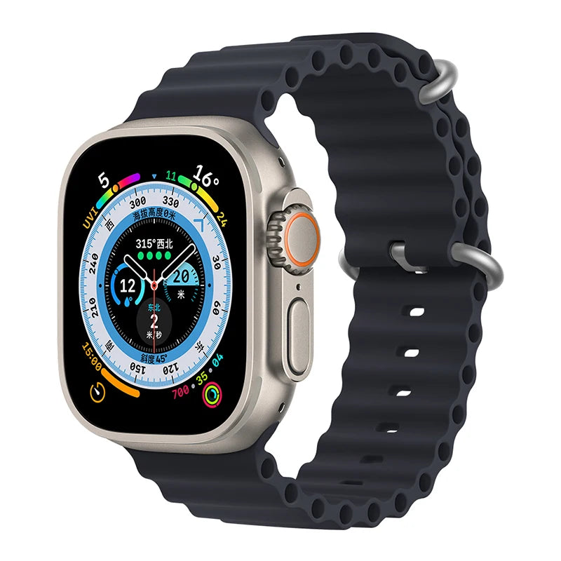 Correa Ocean de silicona para Apple Watch – Compatible Ultra 2, Series 10-5 (38mm-49mm)