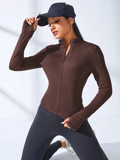 Chaqueta Deportiva Mujer 2024 | Corta con Cremallera Slim Fit Yoga y Fitness