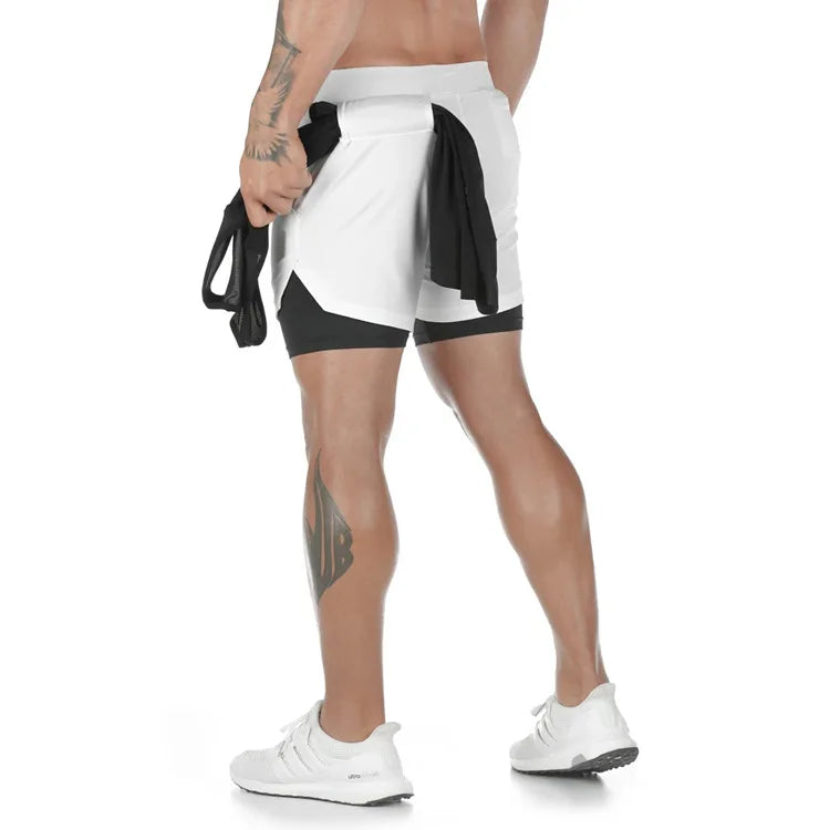 Shorts Deportivos 2 en 1 para Hombre – Gym, Fitness y Running con Compresión, Secado Rápido y Estiramiento