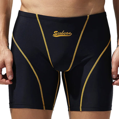 Bañador Hombre Boxer Largo | Shorts Natación Fitness Transpirables Secado Rápido – Swimwear Cintura Baja