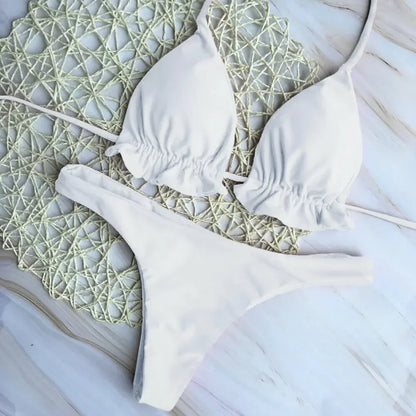 Bikini Brasileño Mujer 2025 | Push Up Bandage Top y Braguita Tanga
