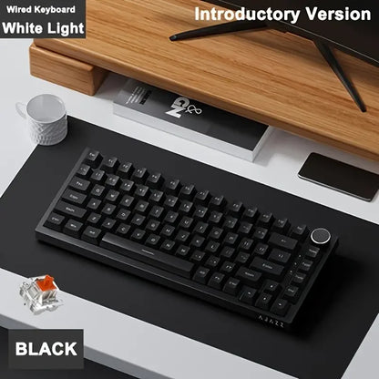 Teclado Mecánico AJAZZ AK820 – Conexión por Cable, Teclas Hot-Swap y Rueda de Volumen para Oficina y Hogar