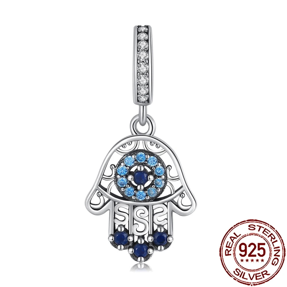 Charm Mano de Fátima con Ojo Todo lo Ve en plata 925 – Compatible Pandora, pulsera y collar mujer 2025