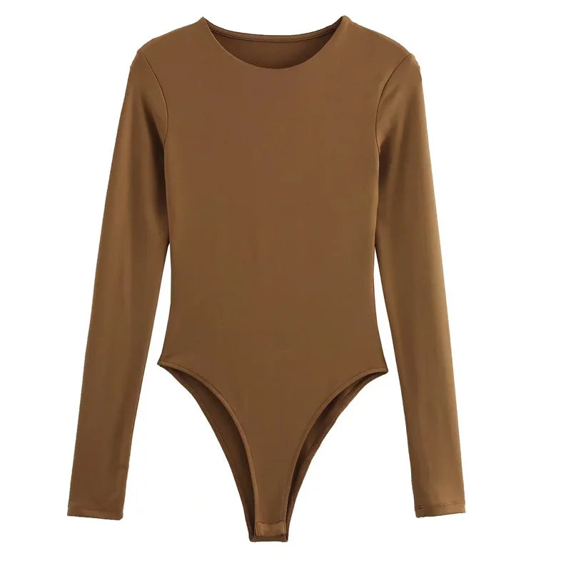 Body Mujer TRAF 2025 Slim | Manga Larga Negro