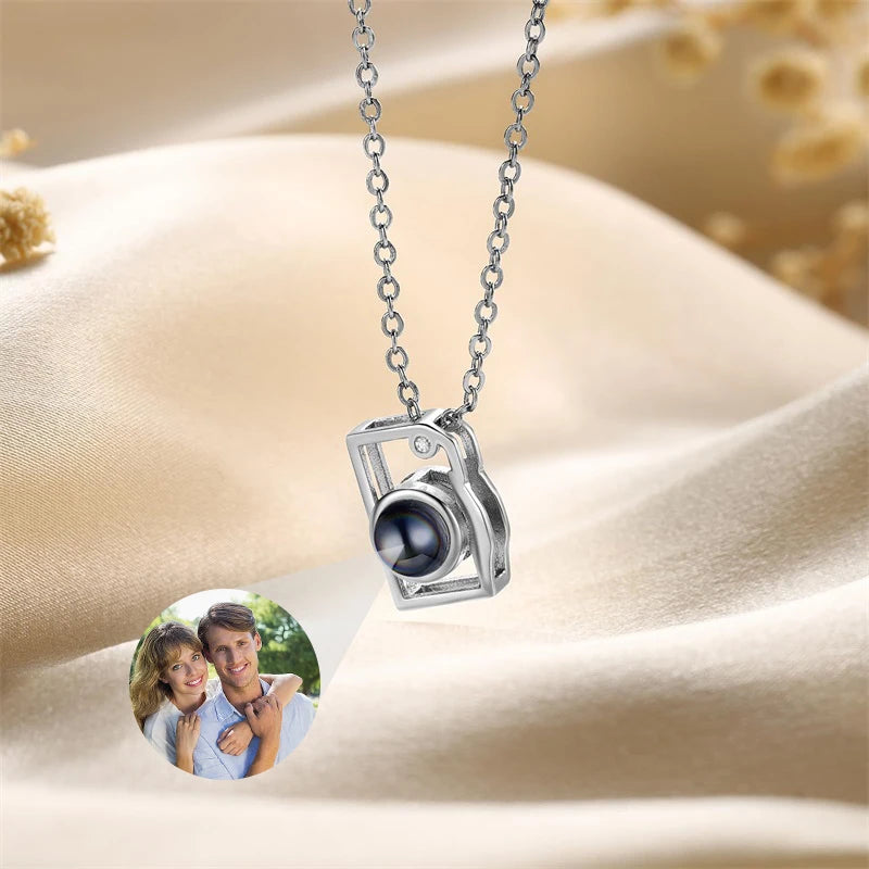 Collar personalizado con foto – Dije proyector de imagen para mujer, joyería única y regalo especial