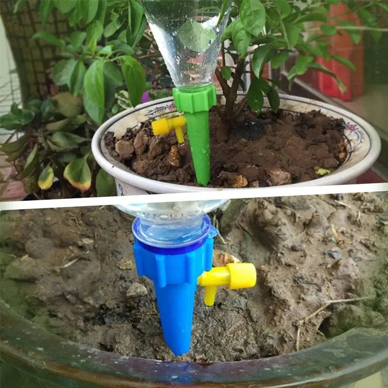 Sistema de Riego Automático por Goteo – Auto-Watering Spike Ajustable para Plantas de Interior y Exterior
