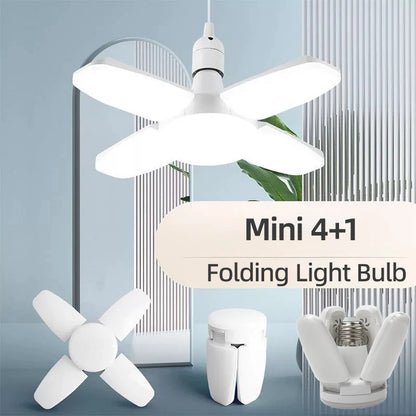 Bombilla LED Plegable en Forma de Ventilador E27 – 28W, 220V/85-265V, Luz Blanca Fría o Cálida, 50.000h de Vida Útil