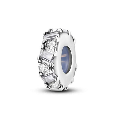 Charm separador redondo plata 925 con circonitas de colores – Compatible Pandora, joyería DIY elegante