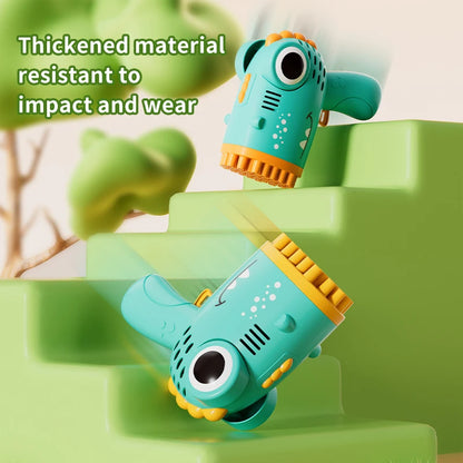Pistola de Burbujas Dinosaurio 40 Agujeros – Máquina Automática de Burbujas Infantil Sin Batería ni Agua