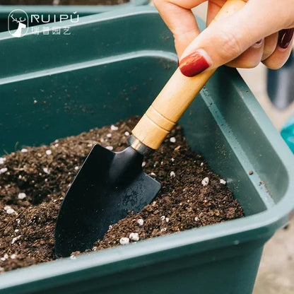 Set de 3 Herramientas de Jardinería Mini | Palita, Rastrillo y Pala para Macetas, Cactus y Plantas de Interior