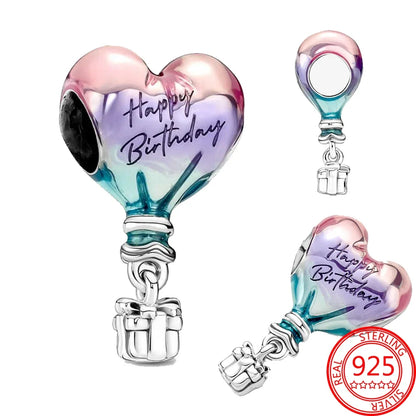 Charm Colgante Pareja Plata 925 y Oro Rosa | Compatible Pandora Original | Pulsera o Collar Mujer