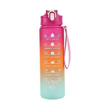 Botella Deportiva de Agua 800ML – Botella Plástica con Escala, Antifugas, Portátil y Reutilizable para Gimnasio, Viaje y Outdoor