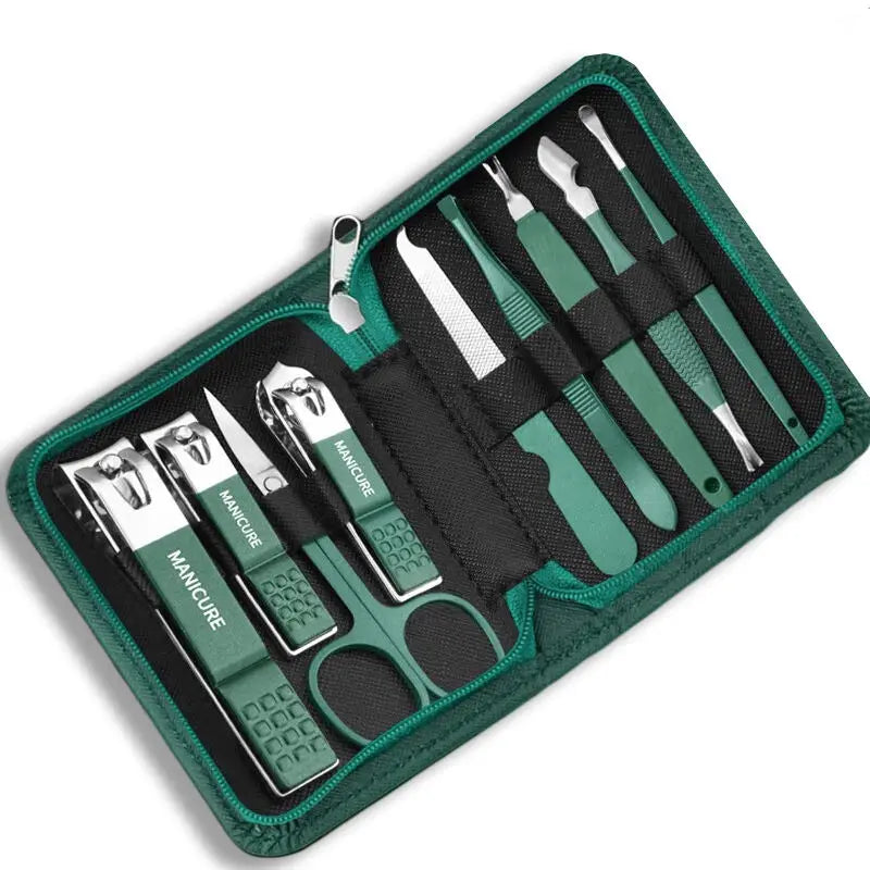 Set Profesional de Manicura y Pedicura de 7/10/12/18 Piezas | Acero Inoxidable | Cortauñas con Estuche de Viaje