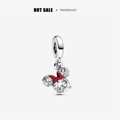 Charm Navideño Disney en Plata 925 – Abalorios Mickey y Minnie para Pulseras Originales Mujer