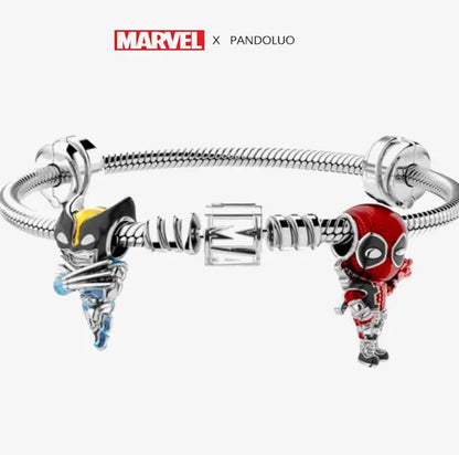 Charm Marvel Iron Man y Spiderman en Plata 925 – Abalorios Disney para Pulsera Original Mujer