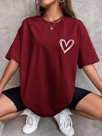 Camiseta Oversize Mujer Verano | Estampado Love Casual Juvenil Streetwear