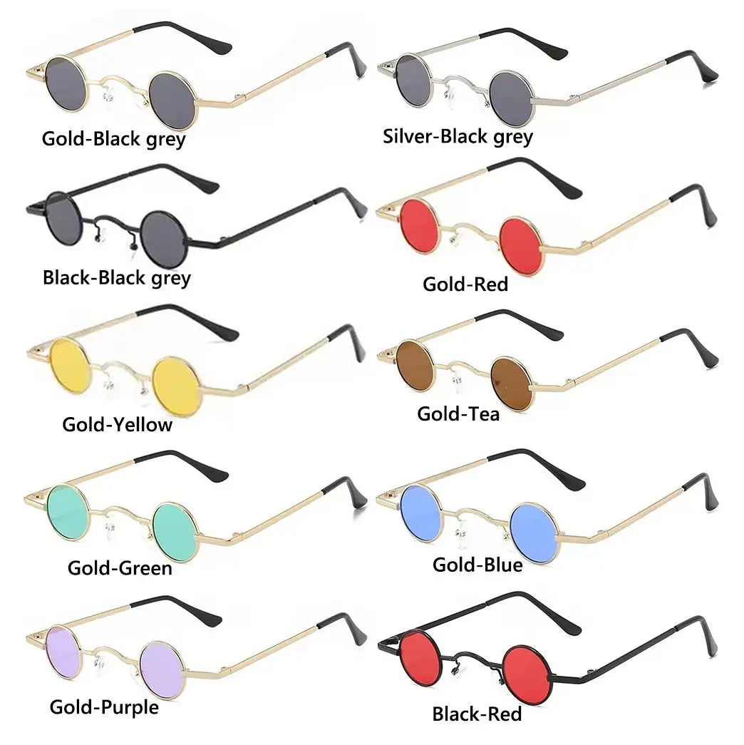 Gafas de Sol Redondas Punk Unisex | Montura Metálica Hip Hop Colores Moda UV400