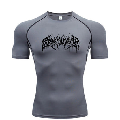 Camiseta Compresiva de Manga Corta para Hombre – Fitness, Gym, Running y Bodybuilding, Secado Rápido, Workout T-Shirt S-3XL