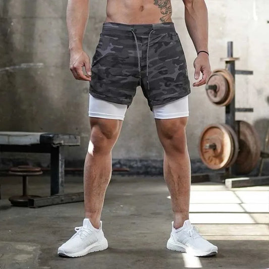 Short Deportivo Hombre 2 en 1 | Shorts de Running, Gimnasio y Entrenamiento | Secado Rápido Verano
