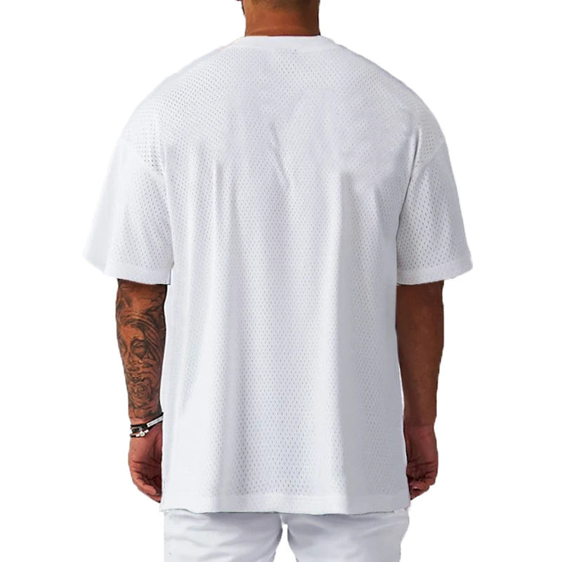 Camiseta Deportiva Oversized Hombre | Casual Gimnasio Fitness Verano | Malla Transpirable Secado Rápido