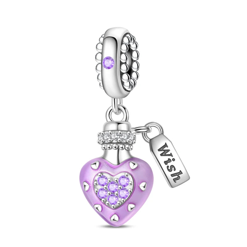 S925 Silver Color Butterfly Daisy Rose Crown Perfume Charms Beads Fit Pan Original Bracelets DIY Fine Jewelry Making Gifts