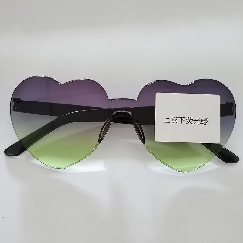 Gafas de Sol Jelly Corazón Degradado | Lentes Coloridas Protección UV Mujer Hombre