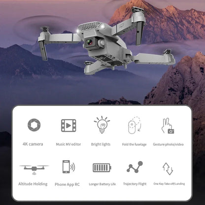 Drone KBDFA E88 Pro con Cámara 4K – Drone Plegable WiFi FPV, Gran Angular, Altura Estable y Control Remoto RC