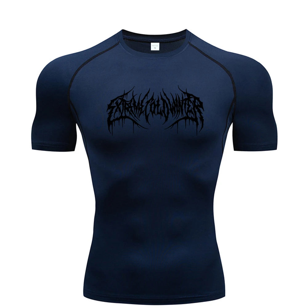 Camiseta Compresiva de Manga Corta para Hombre – Fitness, Gym, Running y Bodybuilding, Secado Rápido, Workout T-Shirt S-3XL