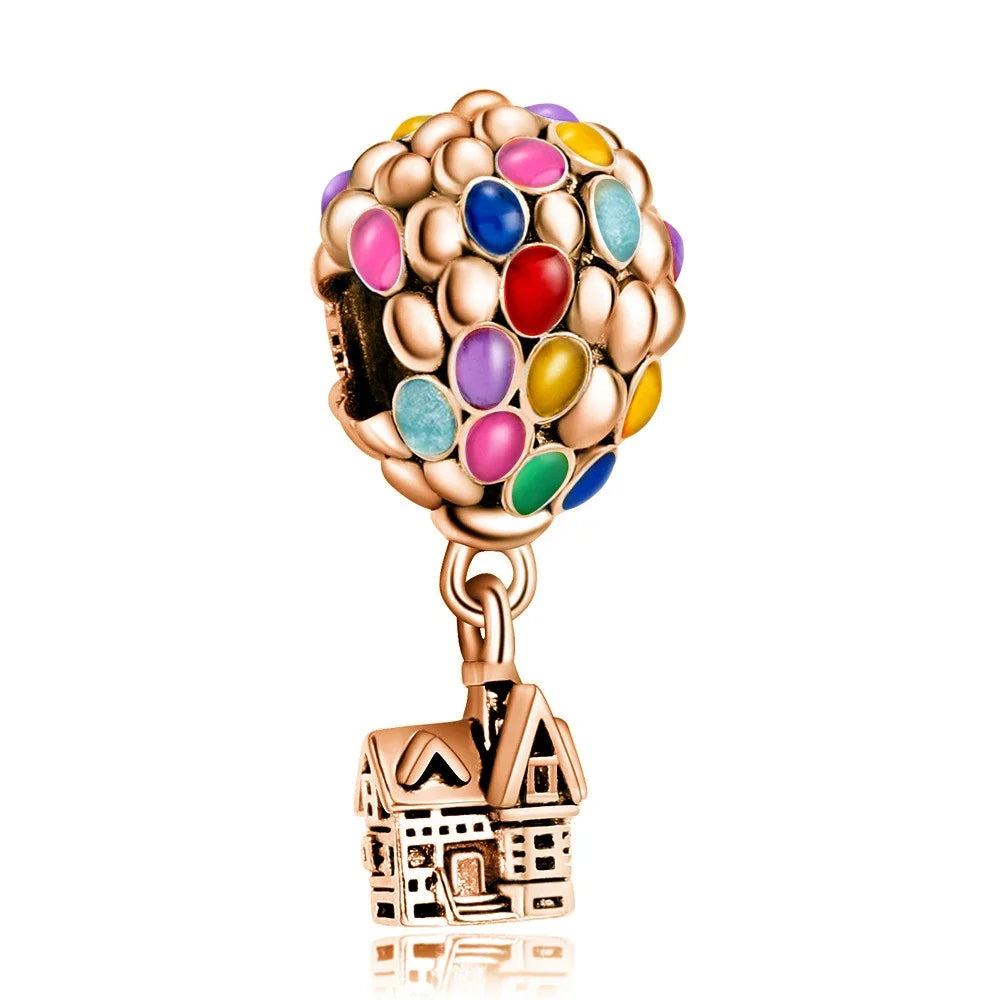 Charm Colgante Pareja Plata 925 y Oro Rosa | Compatible Pandora Original | Pulsera o Collar Mujer
