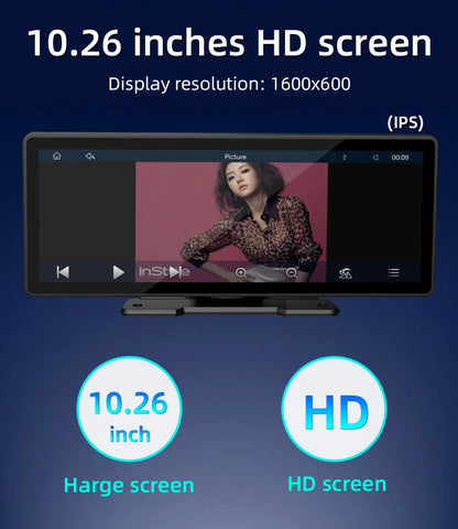 BQCC Radio Multimedia Universal 10.26” – Pantalla CarPlay Inalámbrico para Apple & Android con WIFI y Reproductor de Video