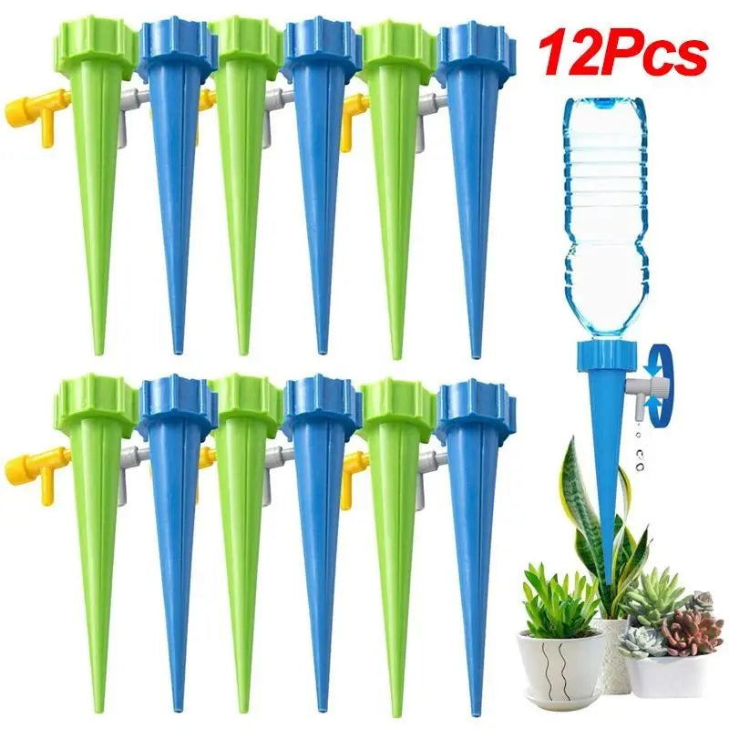 Sistema de Riego Automático por Goteo – Auto-Watering Spike Ajustable para Plantas de Interior y Exterior